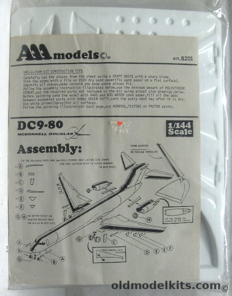 AAA Models 1/144 McDonnell Douglas DC-9-80 - Bagged, 8201 plastic model kit